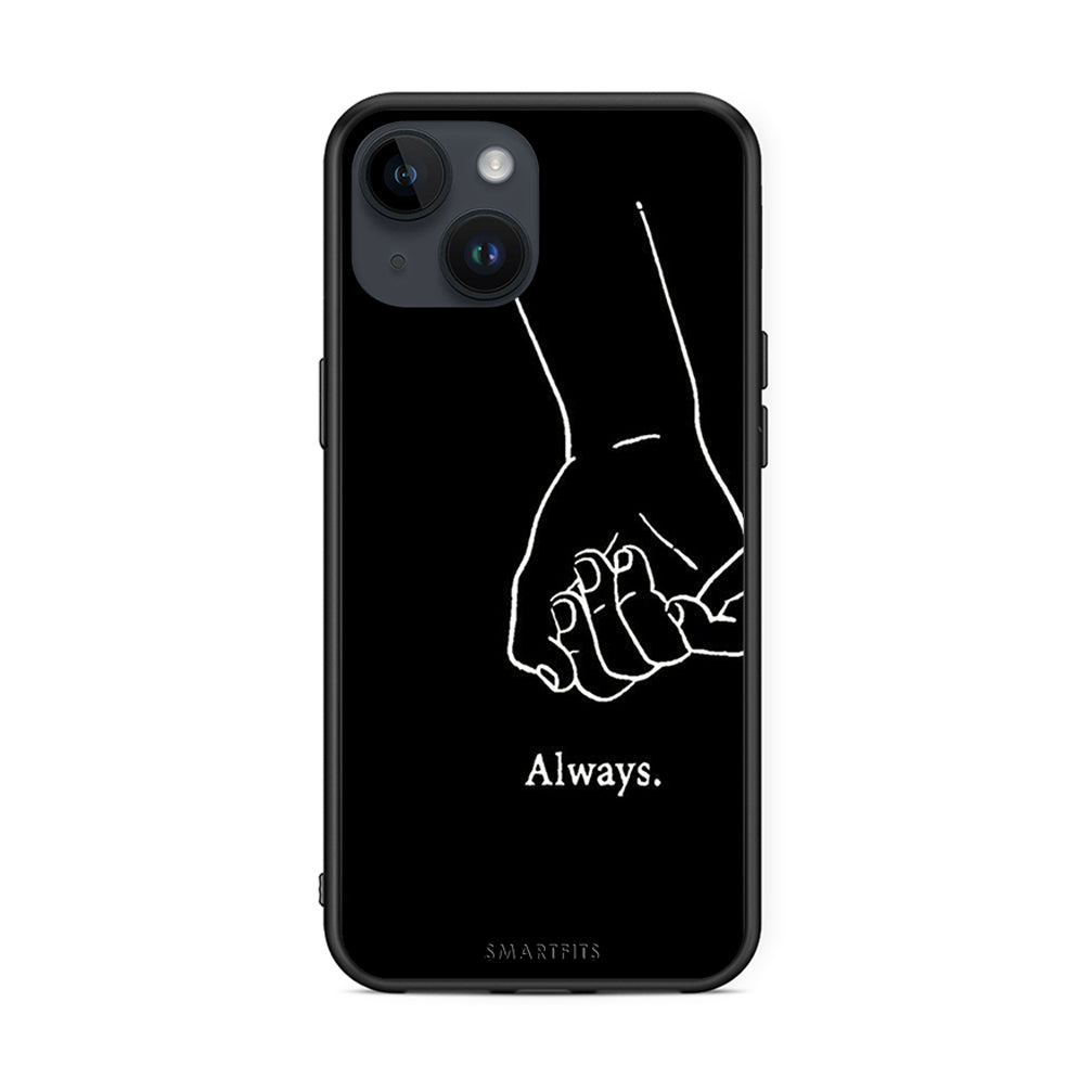 iPhone 14 Always & Forever 1 Θήκη Αγίου Βαλεντίνου από τη Smartfits με σχέδιο στο πίσω μέρος και μαύρο περίβλημα | Smartphone case with colorful back and black bezels by Smartfits