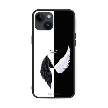 iPhone 15 Angels Demons θήκη από τη Smartfits με σχέδιο στο πίσω μέρος και μαύρο περίβλημα | Smartphone case with colorful back and black bezels by Smartfits