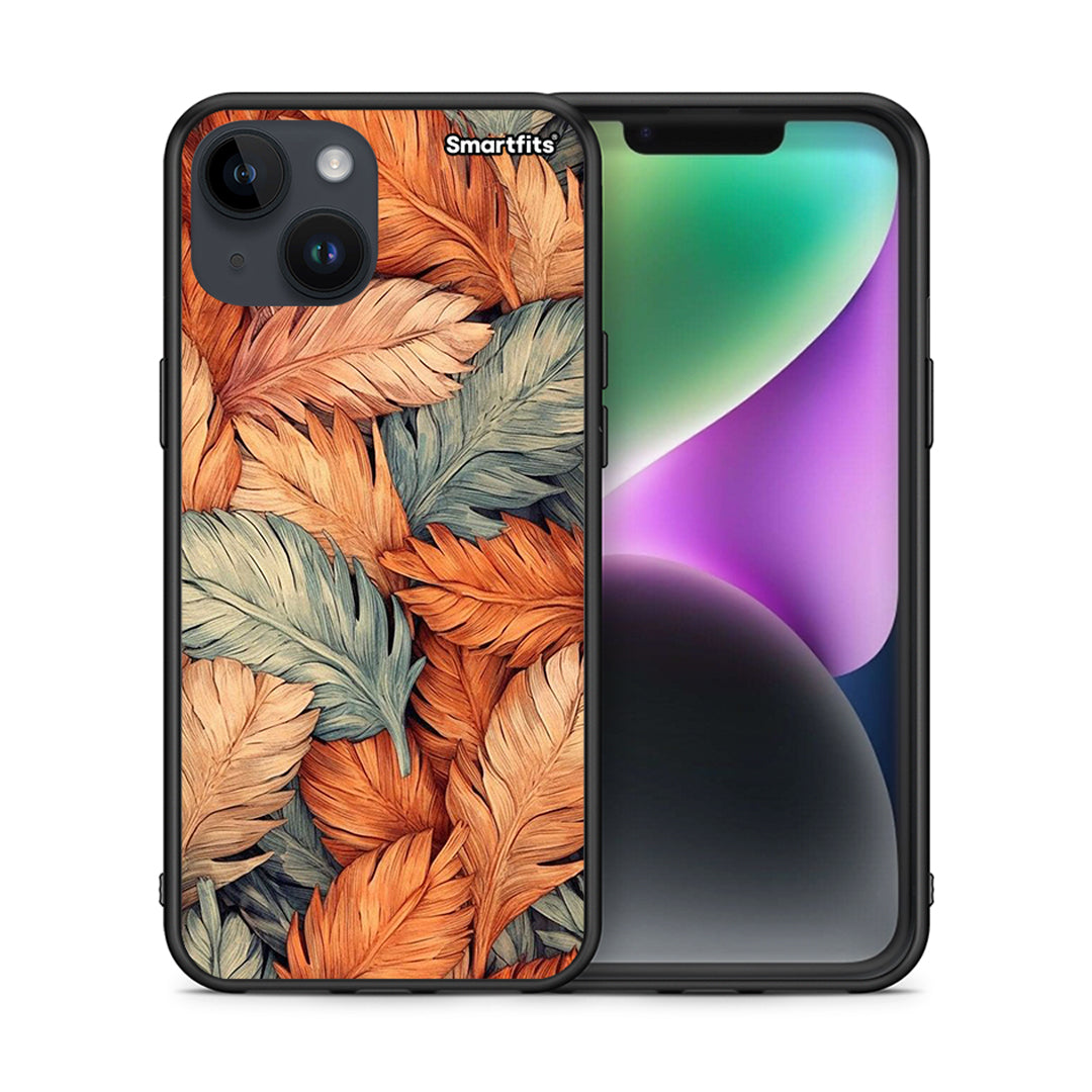 Θήκη iPhone 14 Autumn Leaves από τη Smartfits με σχέδιο στο πίσω μέρος και μαύρο περίβλημα | iPhone 14 Autumn Leaves case with colorful back and black bezels