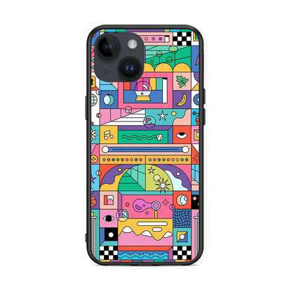 iPhone 15 Bubbles Soap θήκη από τη Smartfits με σχέδιο στο πίσω μέρος και μαύρο περίβλημα | Smartphone case with colorful back and black bezels by Smartfits
