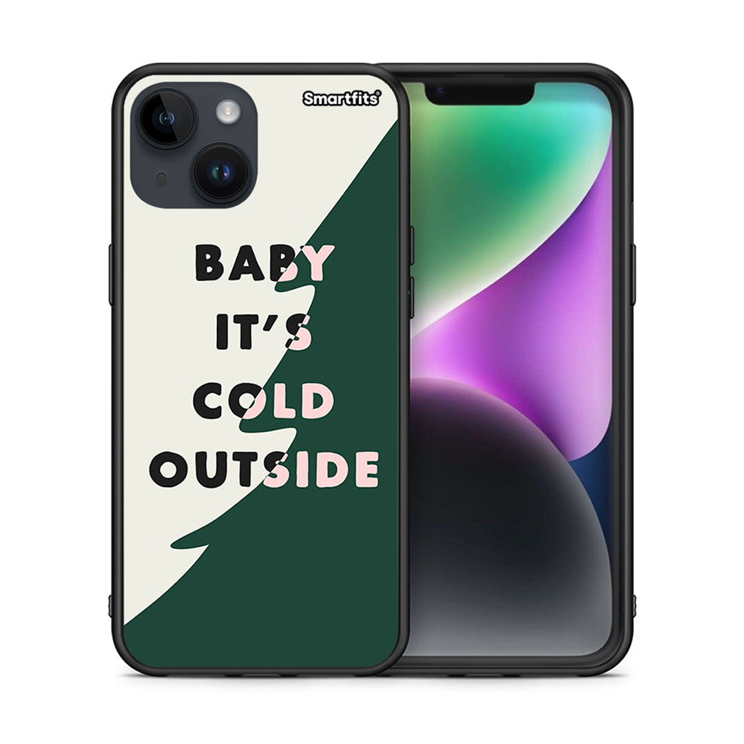 Θήκη iPhone 15 Cold Outside από τη Smartfits με σχέδιο στο πίσω μέρος και μαύρο περίβλημα | iPhone 15 Cold Outside case with colorful back and black bezels