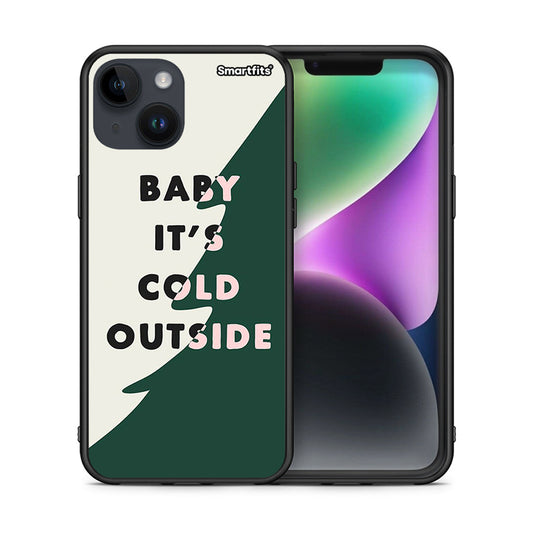 Θήκη iPhone 15 Cold Outside από τη Smartfits με σχέδιο στο πίσω μέρος και μαύρο περίβλημα | iPhone 15 Cold Outside case with colorful back and black bezels