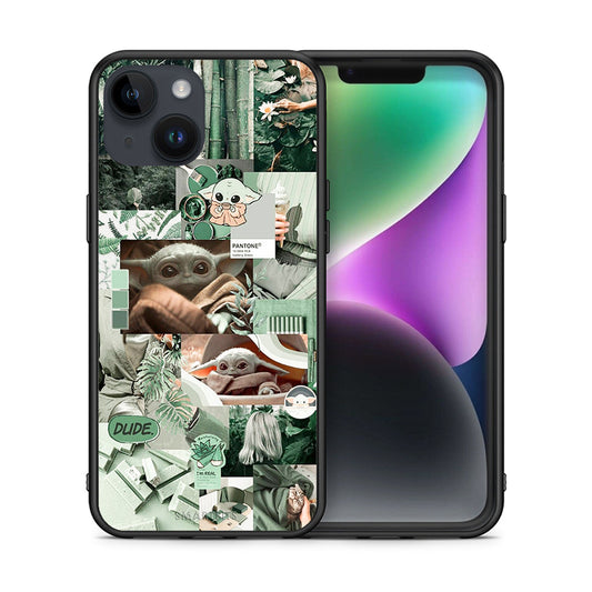 Θήκη Αγίου Βαλεντίνου iPhone 15 Collage Dude από τη Smartfits με σχέδιο στο πίσω μέρος και μαύρο περίβλημα | iPhone 15 Collage Dude case with colorful back and black bezels