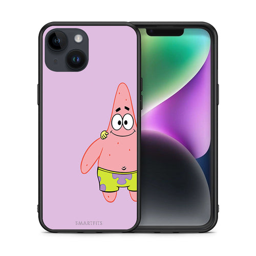 Θήκη iPhone 15 Friends Patrick από τη Smartfits με σχέδιο στο πίσω μέρος και μαύρο περίβλημα | iPhone 15 Friends Patrick case with colorful back and black bezels