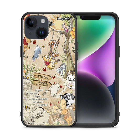 Θήκη iPhone 14 Happy Friends από τη Smartfits με σχέδιο στο πίσω μέρος και μαύρο περίβλημα | iPhone 14 Happy Friends case with colorful back and black bezels