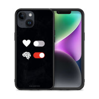 Thumbnail for Θήκη Αγίου Βαλεντίνου iPhone 14 Heart Vs Brain από τη Smartfits με σχέδιο στο πίσω μέρος και μαύρο περίβλημα | iPhone 14 Heart Vs Brain case with colorful back and black bezels