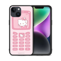 Thumbnail for Θήκη Αγίου Βαλεντίνου iPhone 14 Hello Kitten από τη Smartfits με σχέδιο στο πίσω μέρος και μαύρο περίβλημα | iPhone 14 Hello Kitten case with colorful back and black bezels