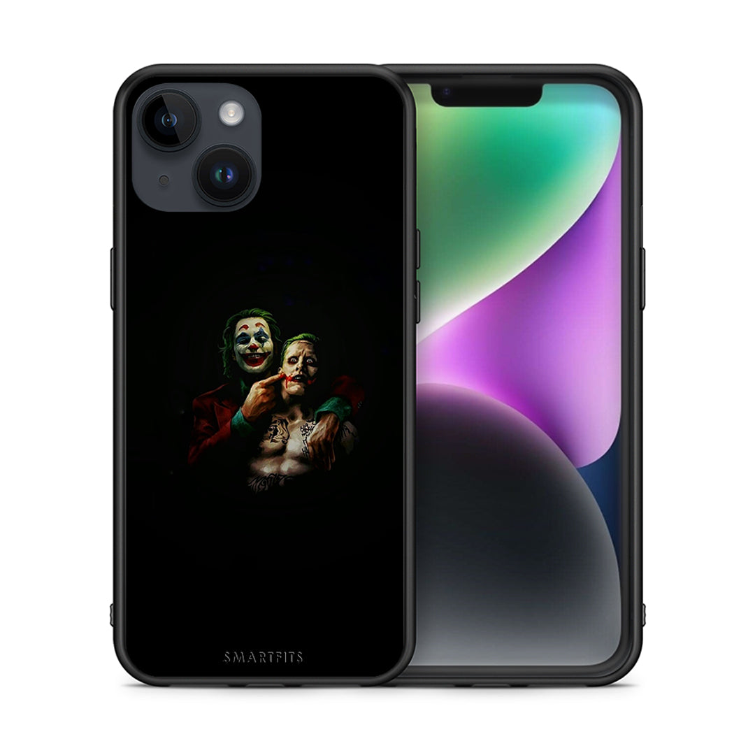 Θήκη iPhone 14 Clown Hero από τη Smartfits με σχέδιο στο πίσω μέρος και μαύρο περίβλημα | iPhone 14 Clown Hero case with colorful back and black bezels