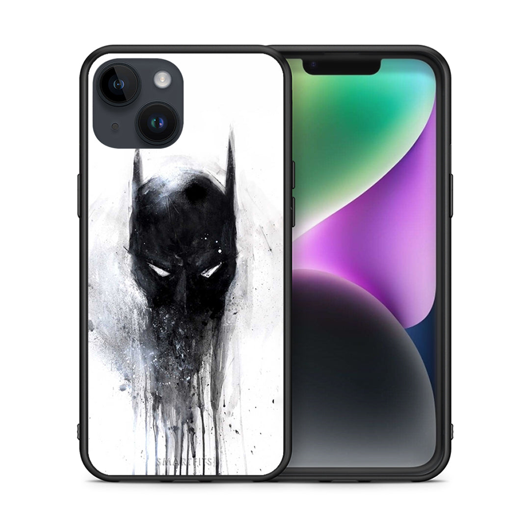 Θήκη iPhone 14 Paint Bat Hero από τη Smartfits με σχέδιο στο πίσω μέρος και μαύρο περίβλημα | iPhone 14 Paint Bat Hero case with colorful back and black bezels