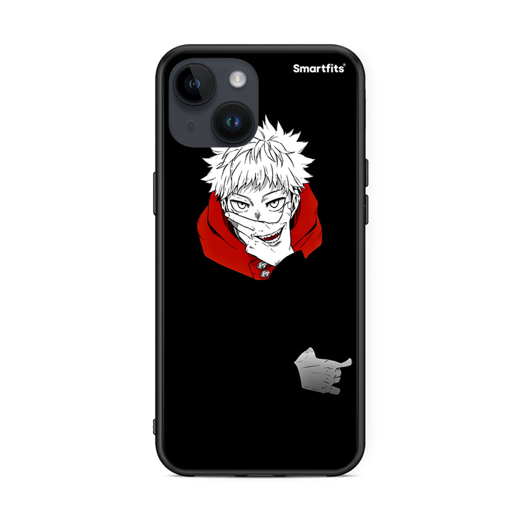 iPhone 14 Itadori Anime θήκη από τη Smartfits με σχέδιο στο πίσω μέρος και μαύρο περίβλημα | Smartphone case with colorful back and black bezels by Smartfits