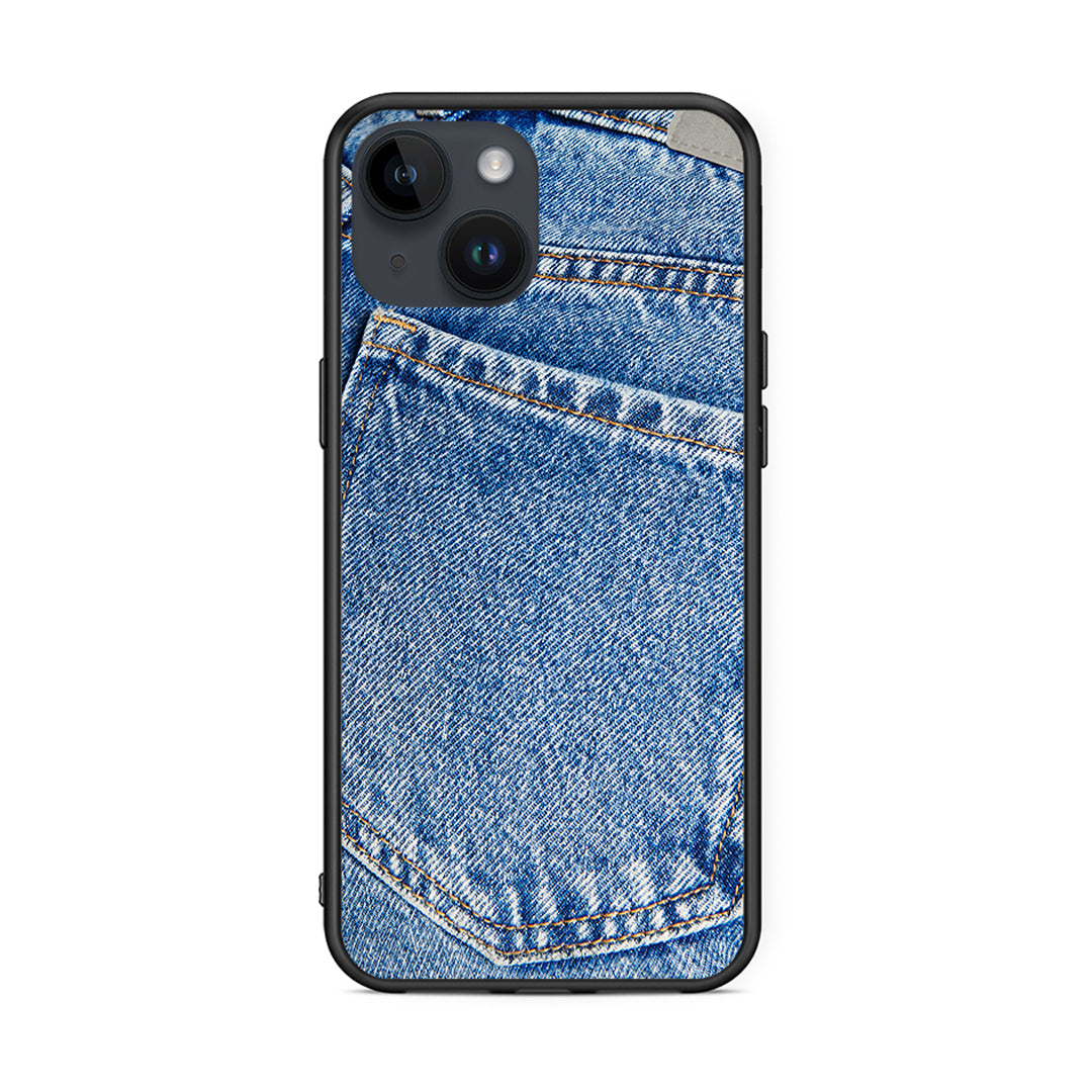 iPhone 14 Jeans Pocket θήκη από τη Smartfits με σχέδιο στο πίσω μέρος και μαύρο περίβλημα | Smartphone case with colorful back and black bezels by Smartfits