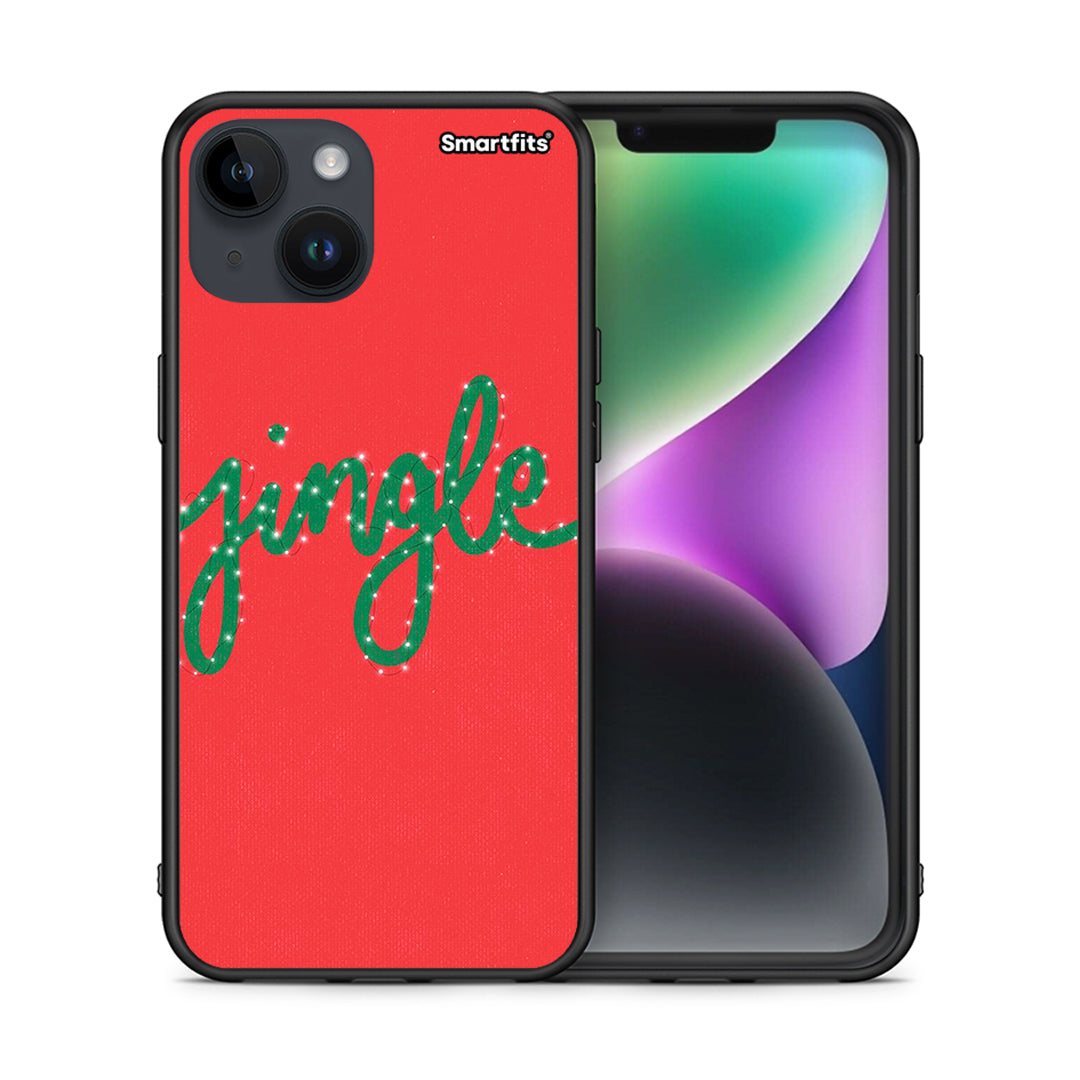 Θήκη iPhone 15 Jingle Xmas από τη Smartfits με σχέδιο στο πίσω μέρος και μαύρο περίβλημα | iPhone 15 Jingle Xmas case with colorful back and black bezels