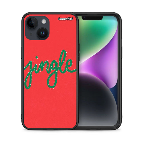 Θήκη iPhone 15 Jingle Xmas από τη Smartfits με σχέδιο στο πίσω μέρος και μαύρο περίβλημα | iPhone 15 Jingle Xmas case with colorful back and black bezels