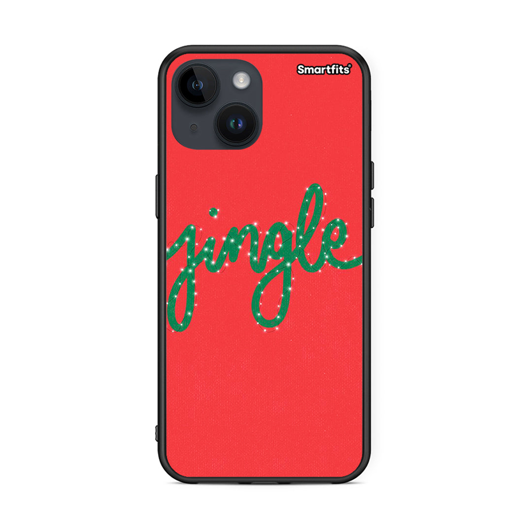 iPhone 15 Jingle Xmas θήκη από τη Smartfits με σχέδιο στο πίσω μέρος και μαύρο περίβλημα | Smartphone case with colorful back and black bezels by Smartfits