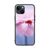 Thumbnail for iPhone 14 Ladybug Flower θήκη από τη Smartfits με σχέδιο στο πίσω μέρος και μαύρο περίβλημα | Smartphone case with colorful back and black bezels by Smartfits