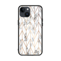 Thumbnail for 44 - iPhone 15 Gold Geometric Marble case, cover, bumper