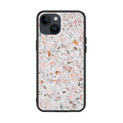 iPhone 14 Marble Terrazzo θήκη από τη Smartfits με σχέδιο στο πίσω μέρος και μαύρο περίβλημα | Smartphone case with colorful back and black bezels by Smartfits