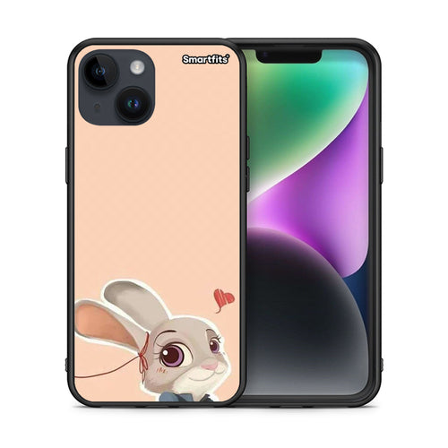 Θήκη iPhone 15 Nick Wilde And Judy Hopps Love 2 από τη Smartfits με σχέδιο στο πίσω μέρος και μαύρο περίβλημα | iPhone 15 Nick Wilde And Judy Hopps Love 2 case with colorful back and black bezels