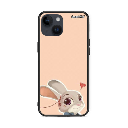 iPhone 14 Nick Wilde And Judy Hopps Love 2 θήκη από τη Smartfits με σχέδιο στο πίσω μέρος και μαύρο περίβλημα | Smartphone case with colorful back and black bezels by Smartfits