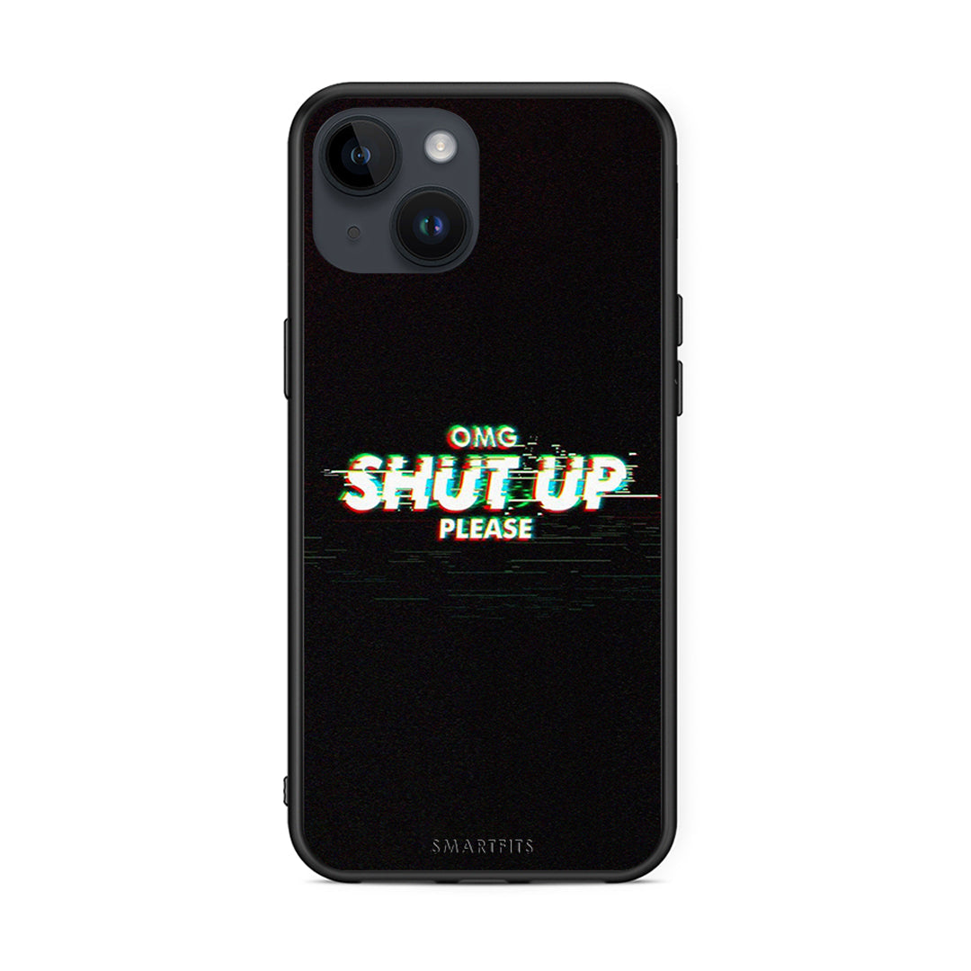 iPhone 14 OMG ShutUp θήκη από τη Smartfits με σχέδιο στο πίσω μέρος και μαύρο περίβλημα | Smartphone case with colorful back and black bezels by Smartfits