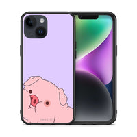 Thumbnail for Θήκη Αγίου Βαλεντίνου iPhone 14 Pig Love 2 από τη Smartfits με σχέδιο στο πίσω μέρος και μαύρο περίβλημα | iPhone 14 Pig Love 2 case with colorful back and black bezels