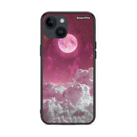 Thumbnail for iPhone 15 Pink Moon Θήκη από τη Smartfits με σχέδιο στο πίσω μέρος και μαύρο περίβλημα | Smartphone case with colorful back and black bezels by Smartfits