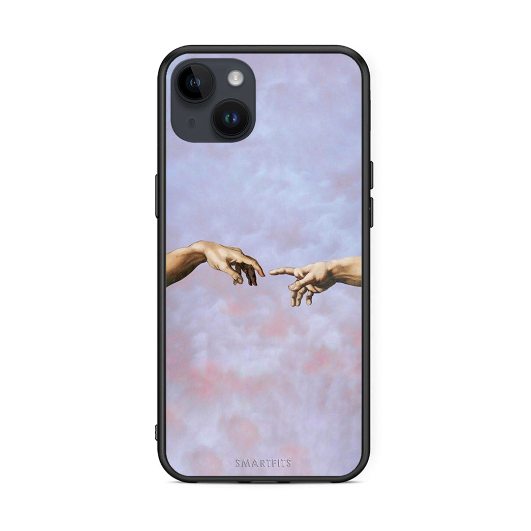iPhone 15 Plus Adam Hand θήκη από τη Smartfits με σχέδιο στο πίσω μέρος και μαύρο περίβλημα | Smartphone case with colorful back and black bezels by Smartfits