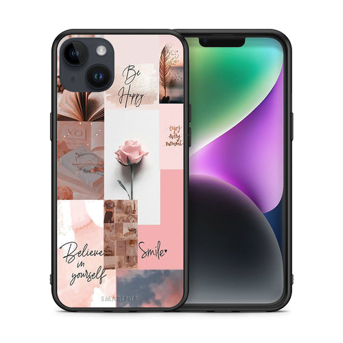 Θήκη iPhone 14 Plus Aesthetic Collage από τη Smartfits με σχέδιο στο πίσω μέρος και μαύρο περίβλημα | iPhone 14 Plus Aesthetic Collage case with colorful back and black bezels