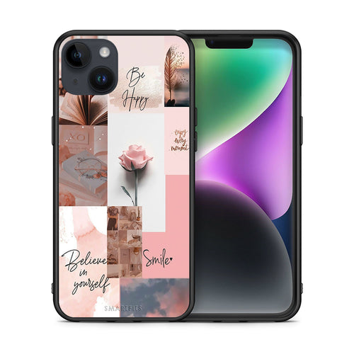 Θήκη iPhone 15 Plus Aesthetic Collage από τη Smartfits με σχέδιο στο πίσω μέρος και μαύρο περίβλημα | iPhone 15 Plus Aesthetic Collage case with colorful back and black bezels