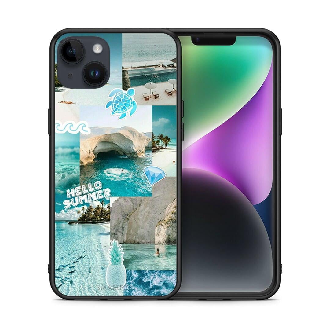 Θήκη iPhone 14 Plus Aesthetic Summer από τη Smartfits με σχέδιο στο πίσω μέρος και μαύρο περίβλημα | iPhone 14 Plus Aesthetic Summer case with colorful back and black bezels