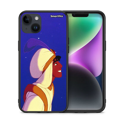 Θήκη iPhone 14 Plus Alladin And Jasmine Love 1 από τη Smartfits με σχέδιο στο πίσω μέρος και μαύρο περίβλημα | iPhone 14 Plus Alladin And Jasmine Love 1 case with colorful back and black bezels
