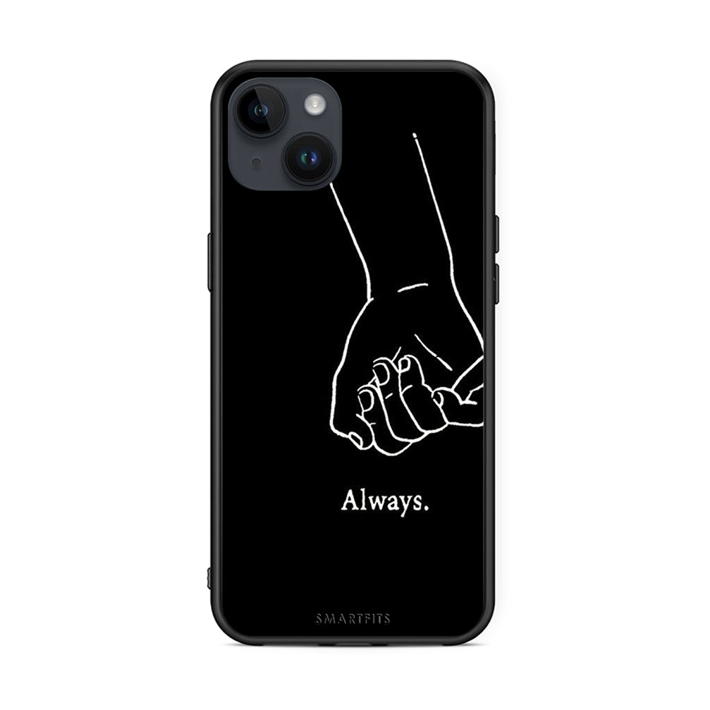 iPhone 14 Plus Always & Forever 1 Θήκη Αγίου Βαλεντίνου από τη Smartfits με σχέδιο στο πίσω μέρος και μαύρο περίβλημα | Smartphone case with colorful back and black bezels by Smartfits