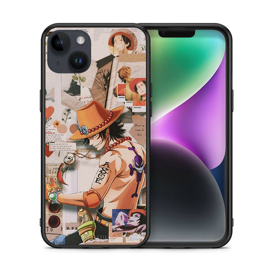 Θήκη iPhone 15 Plus Anime Collage από τη Smartfits με σχέδιο στο πίσω μέρος και μαύρο περίβλημα | iPhone 15 Plus Anime Collage case with colorful back and black bezels