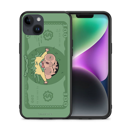 Θήκη Αγίου Βαλεντίνου iPhone 15 Plus Big Money από τη Smartfits με σχέδιο στο πίσω μέρος και μαύρο περίβλημα | iPhone 15 Plus Big Money case with colorful back and black bezels