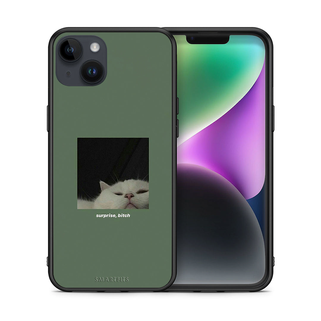 Θήκη iPhone 14 Plus Bitch Surprise από τη Smartfits με σχέδιο στο πίσω μέρος και μαύρο περίβλημα | iPhone 14 Plus Bitch Surprise case with colorful back and black bezels