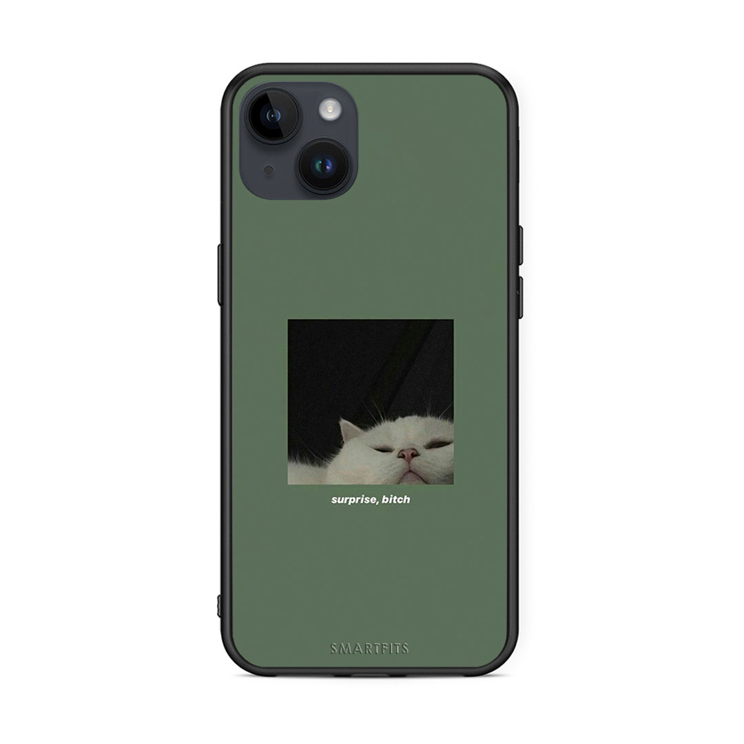iPhone 14 Plus Bitch Surprise θήκη από τη Smartfits με σχέδιο στο πίσω μέρος και μαύρο περίβλημα | Smartphone case with colorful back and black bezels by Smartfits