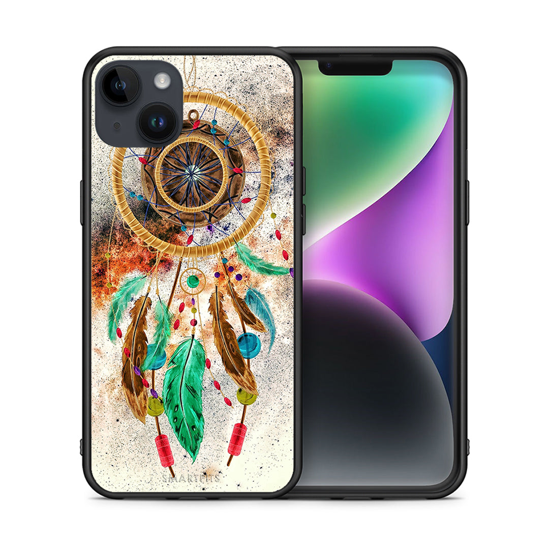 Θήκη iPhone 15 Plus DreamCatcher Boho από τη Smartfits με σχέδιο στο πίσω μέρος και μαύρο περίβλημα | iPhone 15 Plus DreamCatcher Boho case with colorful back and black bezels