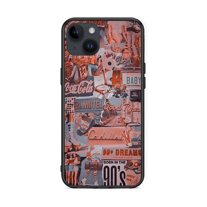 iPhone 15 Plus Born In 90s θήκη από τη Smartfits με σχέδιο στο πίσω μέρος και μαύρο περίβλημα | Smartphone case with colorful back and black bezels by Smartfits
