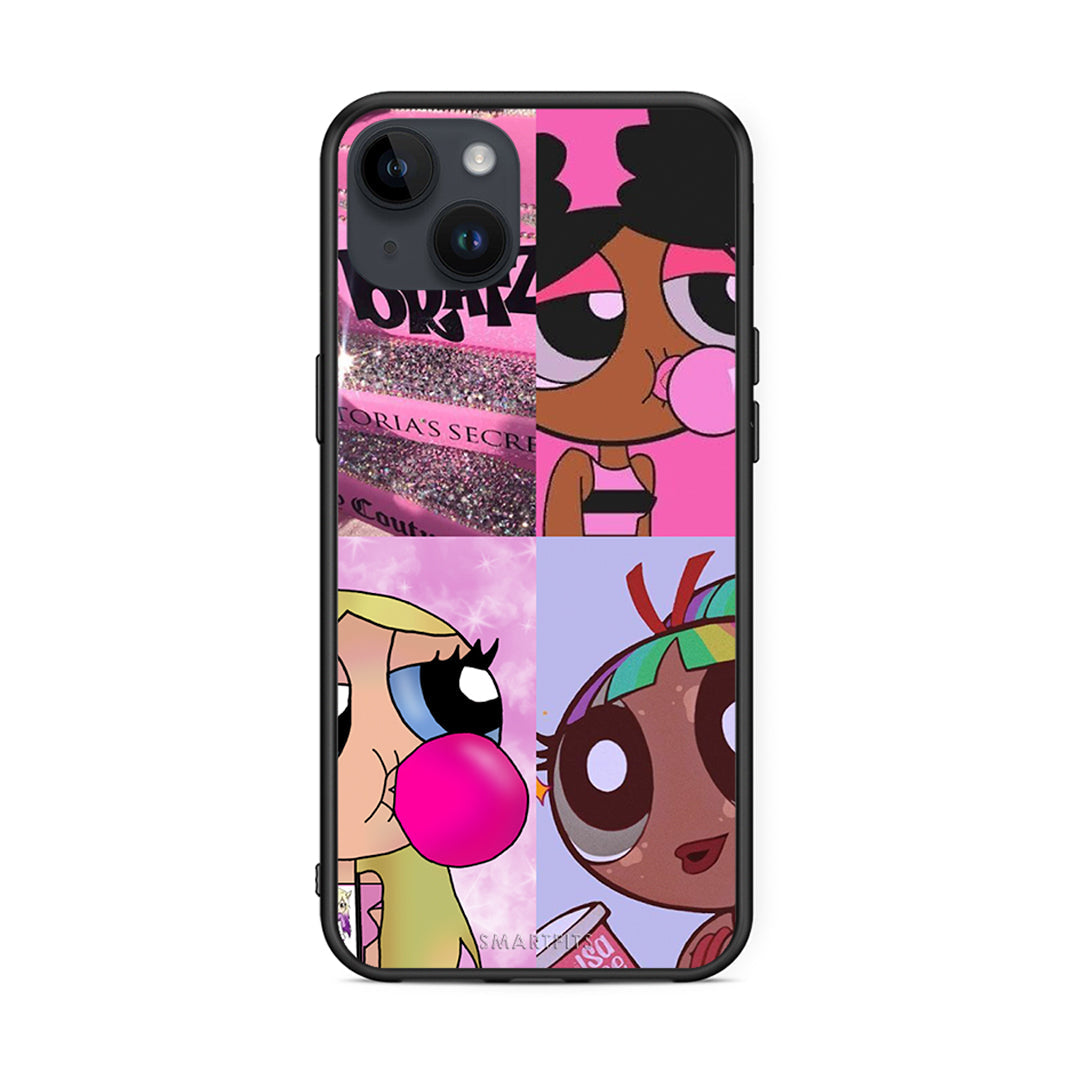 iPhone 14 Plus Bubble Girls Θήκη Αγίου Βαλεντίνου από τη Smartfits με σχέδιο στο πίσω μέρος και μαύρο περίβλημα | Smartphone case with colorful back and black bezels by Smartfits