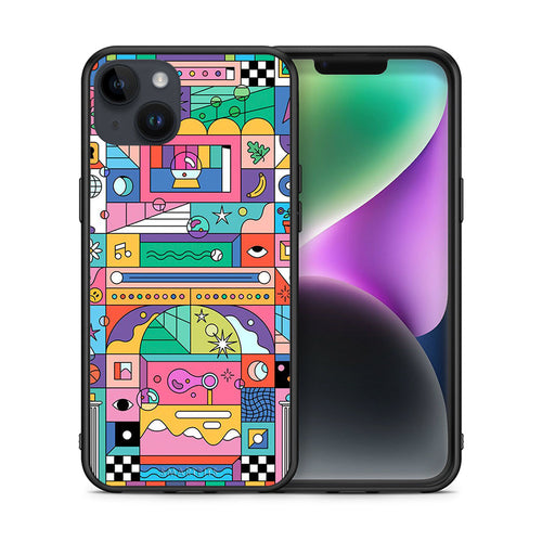 Θήκη iPhone 15 Plus Bubbles Soap από τη Smartfits με σχέδιο στο πίσω μέρος και μαύρο περίβλημα | iPhone 15 Plus Bubbles Soap case with colorful back and black bezels