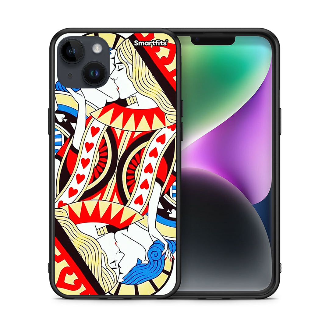 Θήκη iPhone 14 Plus Card Love από τη Smartfits με σχέδιο στο πίσω μέρος και μαύρο περίβλημα | iPhone 14 Plus Card Love case with colorful back and black bezels