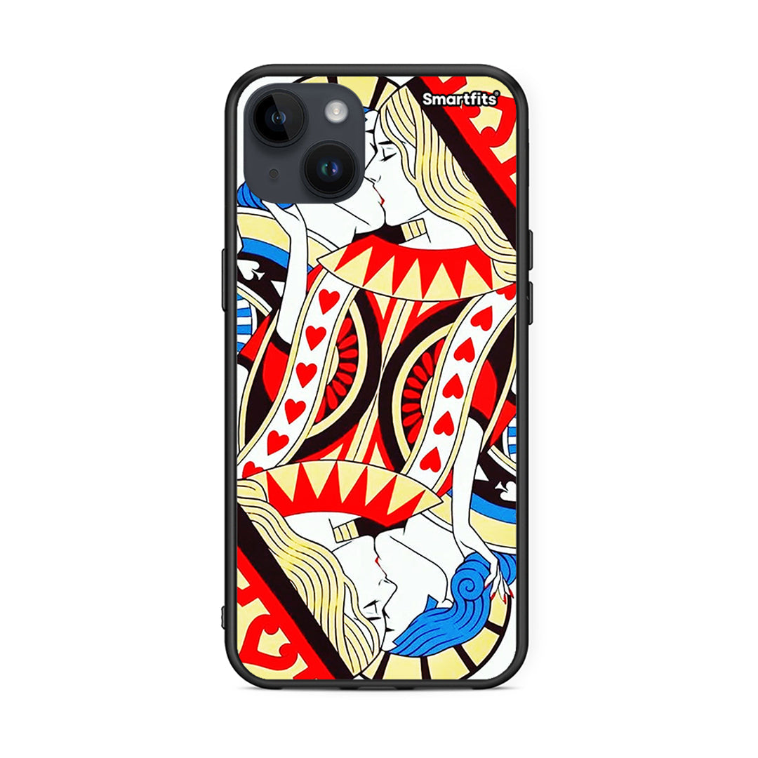 iPhone 14 Plus Card Love θήκη από τη Smartfits με σχέδιο στο πίσω μέρος και μαύρο περίβλημα | Smartphone case with colorful back and black bezels by Smartfits