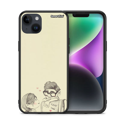 Θήκη iPhone 14 Plus Carl And Ellie από τη Smartfits με σχέδιο στο πίσω μέρος και μαύρο περίβλημα | iPhone 14 Plus Carl And Ellie case with colorful back and black bezels