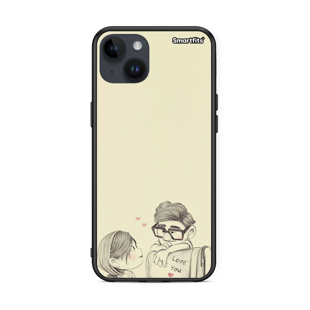 iPhone 15 Plus Carl And Ellie θήκη από τη Smartfits με σχέδιο στο πίσω μέρος και μαύρο περίβλημα | Smartphone case with colorful back and black bezels by Smartfits