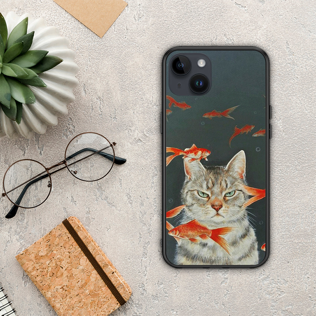 Cat Goldfish - iPhone 15 Plus θήκη