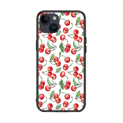 iPhone 14 Plus Cherry Summer θήκη από τη Smartfits με σχέδιο στο πίσω μέρος και μαύρο περίβλημα | Smartphone case with colorful back and black bezels by Smartfits