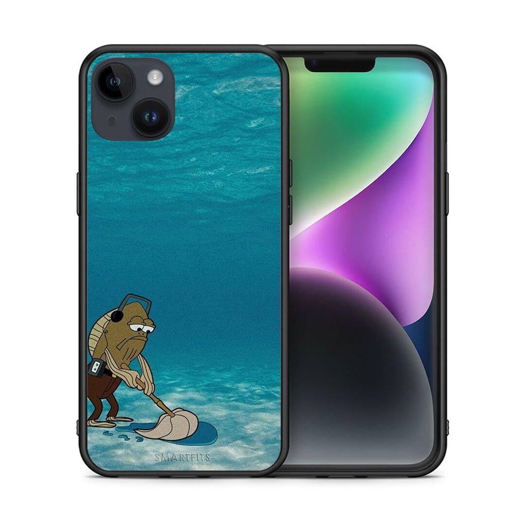 Θήκη iPhone 15 Plus Clean The Ocean από τη Smartfits με σχέδιο στο πίσω μέρος και μαύρο περίβλημα | iPhone 15 Plus Clean The Ocean case with colorful back and black bezels