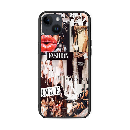 iPhone 15 Plus Collage Fashion Θήκη Αγίου Βαλεντίνου από τη Smartfits με σχέδιο στο πίσω μέρος και μαύρο περίβλημα | Smartphone case with colorful back and black bezels by Smartfits
