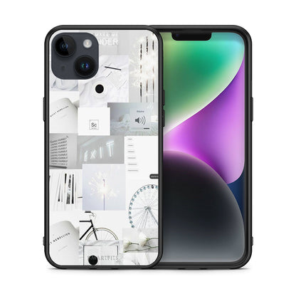 Θήκη Αγίου Βαλεντίνου iPhone 14 Plus Collage Make Me Wonder από τη Smartfits με σχέδιο στο πίσω μέρος και μαύρο περίβλημα | iPhone 14 Plus Collage Make Me Wonder case with colorful back and black bezels