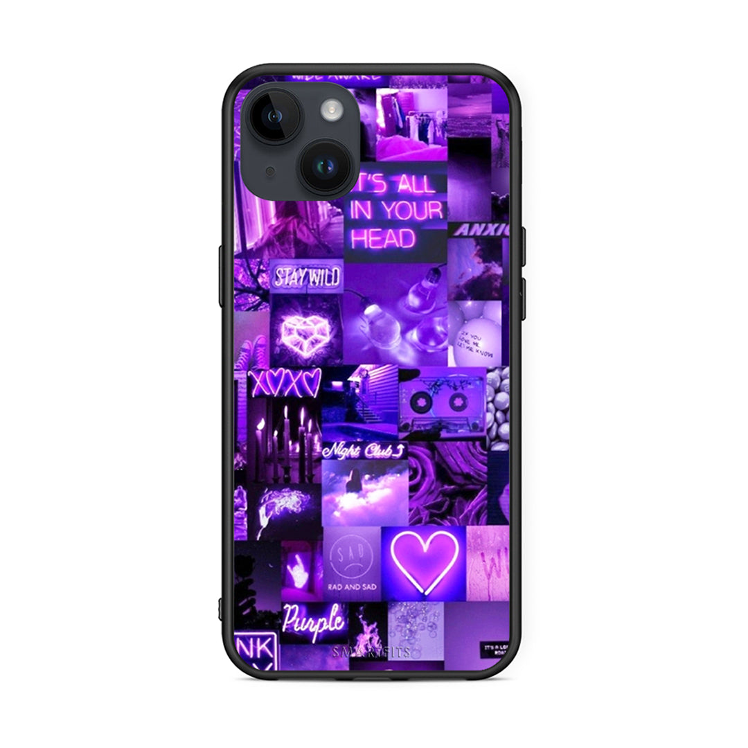 iPhone 14 Plus Collage Stay Wild Θήκη Αγίου Βαλεντίνου από τη Smartfits με σχέδιο στο πίσω μέρος και μαύρο περίβλημα | Smartphone case with colorful back and black bezels by Smartfits